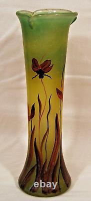 12 Art Nouveau Tri Color Floral Vase Vintage