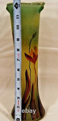 12 Art Nouveau Tri Color Floral Vase Vintage