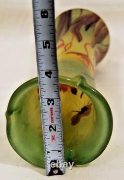 12 Art Nouveau Tri Color Floral Vase Vintage