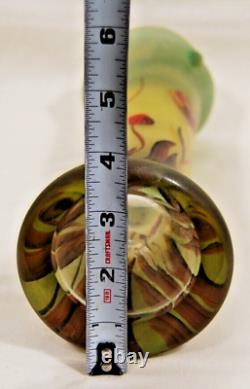 12 Art Nouveau Tri Color Floral Vase Vintage