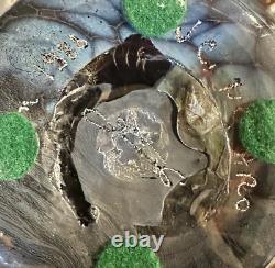 14 Signed Vase Jean-Claude Novaro 1986 Iridescent Cobalt Blue Studio Glass Vase