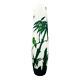 16 Emile Galle Style Green Bamboo and Bird Cut Frosted Glass Vase