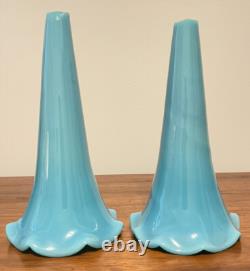 17 Antique Blue Glass Epergne Vases Marble Mantle Set Gilt Metal Belle Epoque