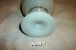 1890s FRENCH WHITE OPALINE GLASS VASE HANDBLOWN BRISTOL HP MORIAGE PONTIL