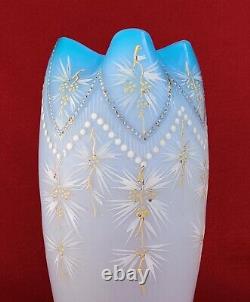 1900 Antique French LEGRASS MONT JOYE (Mt Washington) Enameled Satin Glass Vase