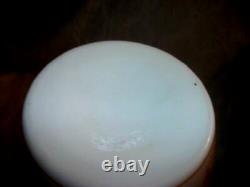 1900s FRENCH HP MILK GLASS VASE OPALINE LADY CHERUB LARGE UNUSUAL ANTIQUE FRANCE