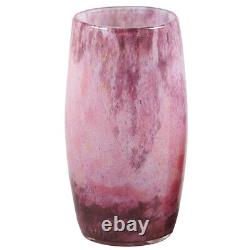 1915 Antique French Daum Verre de Jade Purples Art Glass Cabinet 4.5 Vase