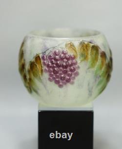 1915 Art Nouveau French Gabriel Argy Rousseau Pate De Verre Glass Vase Sorbier