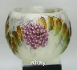 1915 Art Nouveau French Gabriel Argy Rousseau Pate De Verre Glass Vase Sorbier