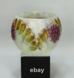 1915 Art Nouveau French Gabriel Argy Rousseau Pate De Verre Glass Vase Sorbier