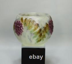 1915 Art Nouveau French Gabriel Argy Rousseau Pate De Verre Glass Vase Sorbier