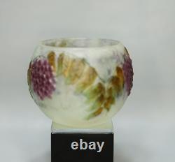 1915 Art Nouveau French Gabriel Argy Rousseau Pate De Verre Glass Vase Sorbier