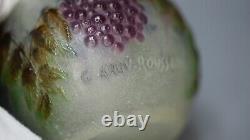 1915 Art Nouveau French Gabriel Argy Rousseau Pate De Verre Glass Vase Sorbier