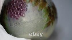 1915 Art Nouveau French Gabriel Argy Rousseau Pate De Verre Glass Vase Sorbier