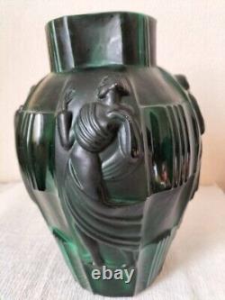 1920-1930 French Antique Art Deco marble glass vase 4 Venus statue H 24cm