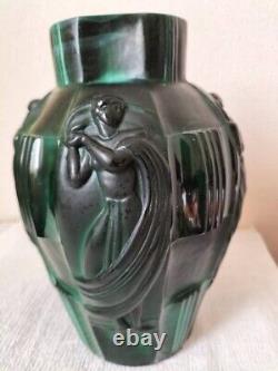 1920-1930 French Antique Art Deco marble glass vase 4 Venus statue H 24cm