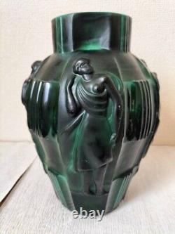 1920-1930 French Antique Art Deco marble glass vase 4 Venus statue H 24cm