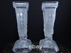 1920's French Art Deco Baccarat Chinoiserie art glass vases