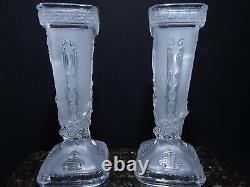 1920's French Art Deco Baccarat Chinoiserie art glass vases