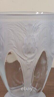 1930's Art Deco French Art Glass Thistle Vase 9 5/8 Molded