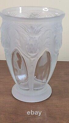 1930's Art Deco French Art Glass Thistle Vase 9 5/8 Molded