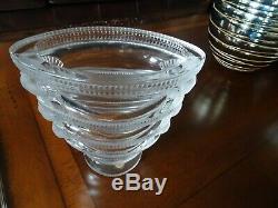 1930's Rene Lalique France Crystal & Frosted SAINT MARC Birds Vase with LABEL