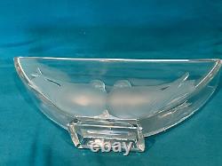 1930's Signed Verlys Large Footed Glass Vase with Doves