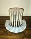 1939 Fenton Glass Rib Optic French Opalescent Top Hat Vase 6 X 8 LARGE RARE