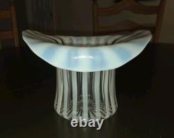 1939 Fenton Glass Rib Optic French Opalescent Top Hat Vase 6 X 8 LARGE RARE