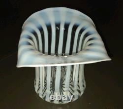 1939 Fenton Glass Rib Optic French Opalescent Top Hat Vase 6 X 8 LARGE RARE