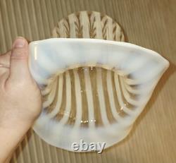 1939 Fenton Glass Rib Optic French Opalescent Top Hat Vase 6 X 8 LARGE RARE