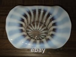 1939 Fenton Glass Rib Optic French Opalescent Top Hat Vase 6 X 8 LARGE RARE