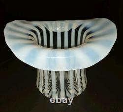 1939 Fenton Glass Rib Optic French Opalescent Top Hat Vase 6 X 8 LARGE RARE