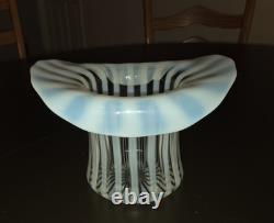 1939 Fenton Glass Rib Optic French Opalescent Top Hat Vase 6 X 8 LARGE RARE