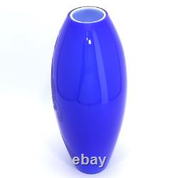 1985 Fenton Connoisseur Collection Gabrielle French Blue Art Glass 12 Vase