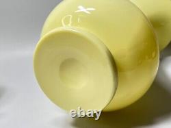 19c. Antique French Portieux Yellow Opaline Vaseline Uranium Glass Vase Pair 11
