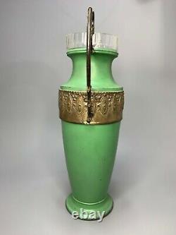 19c. Antique Neoclassical French Empire Amphora Vase Glass Insert Zinn Zinc 13