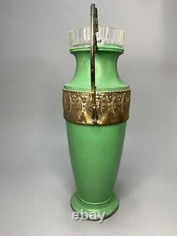 19c. Antique Neoclassical French Empire Amphora Vase Glass Insert Zinn Zinc 13