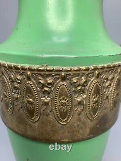 19c. Antique Neoclassical French Empire Amphora Vase Glass Insert Zinn Zinc 13