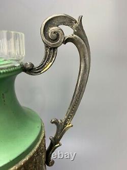 19c. Antique Neoclassical French Empire Amphora Vase Glass Insert Zinn Zinc 13