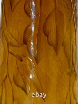 19thC French Art Nouveau DAUM NANCY Etched & Enamelled Glass Vase c. 1895