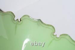 19th C. 15 French Opaline Satin Uranium Green Glass Vase! Gilt gold painted