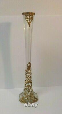 19th C. French Empire Gilt Ormolu Mounted 19.75 Baccarat Vase