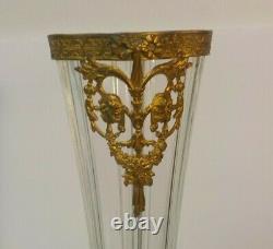 19th C. French Empire Gilt Ormolu Mounted 19.75 Baccarat Vase
