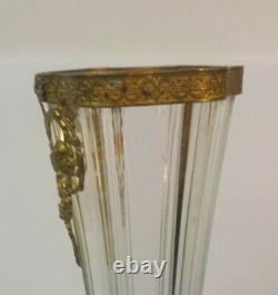 19th C. French Empire Gilt Ormolu Mounted 19.75 Baccarat Vase