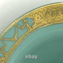 19th Century Antique Uranium French Opaline Glass Trumpet Vase W Gold Gilding