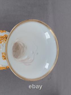 19th Century French Baccarat Orange & Gilt Molded Grapes Opaline Vase