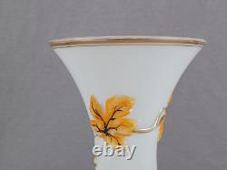 19th Century French Baccarat Orange & Gilt Molded Grapes Opaline Vase