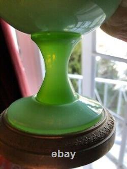 19th Century French Green Opaline Glass Urn Bronze Mounts