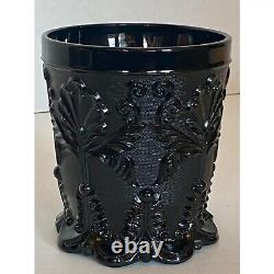 19th Century French Saint St. Louis Opaque Black Glass Crystal Vase